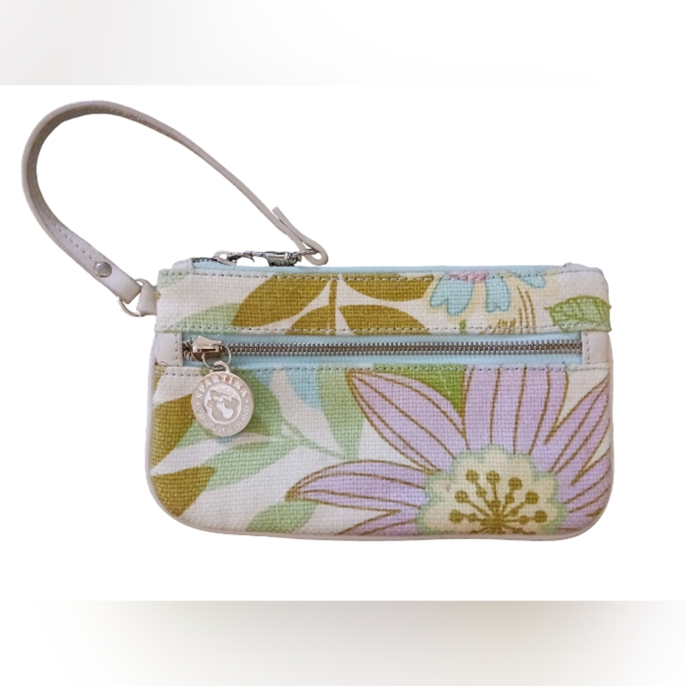 SPARTINA DAUFUSKIE ISLAND WRISTLET. Floral Print. Natural Linen.